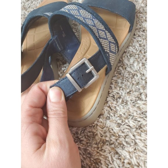 boc Jorunn Navy Blue Strappy Fabric Upper Slingback Sandals Size 8M - Picture 6 of 11
